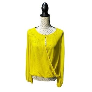 BEBE Yellow Sheer Top 💛